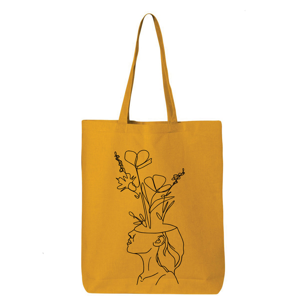 
                  
                    One Line Face with Flowers Tote Bag
                  
                